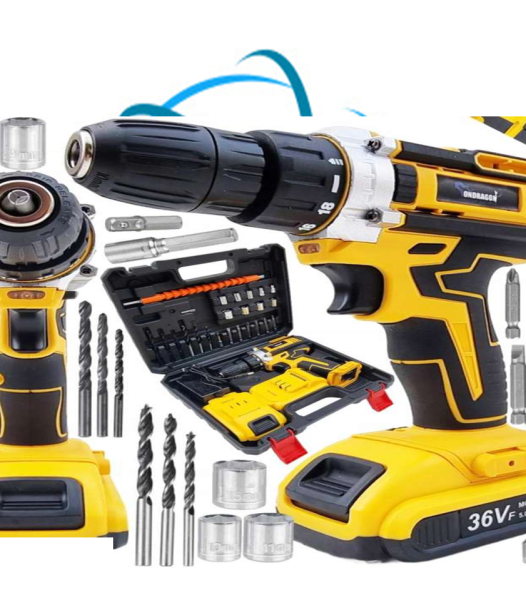 PERCEUSE-VISSEUSE SANS FIL 36V JAUNE + 2 BATTERIES 5.0Ah W ONDRAGON